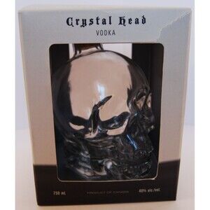 Crystal Head Skull Vodka Bottle 1.75L Empty Clear Glass 9'' Bottle Only in Box